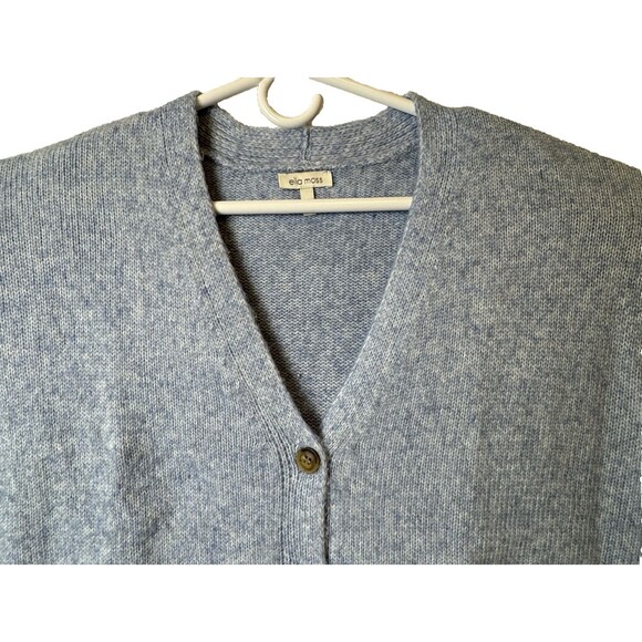Ella Moss Womens Size Large Blue Relaxed Boyfriend Button Front Cardigan Lrg. L - Picture 3 of 10